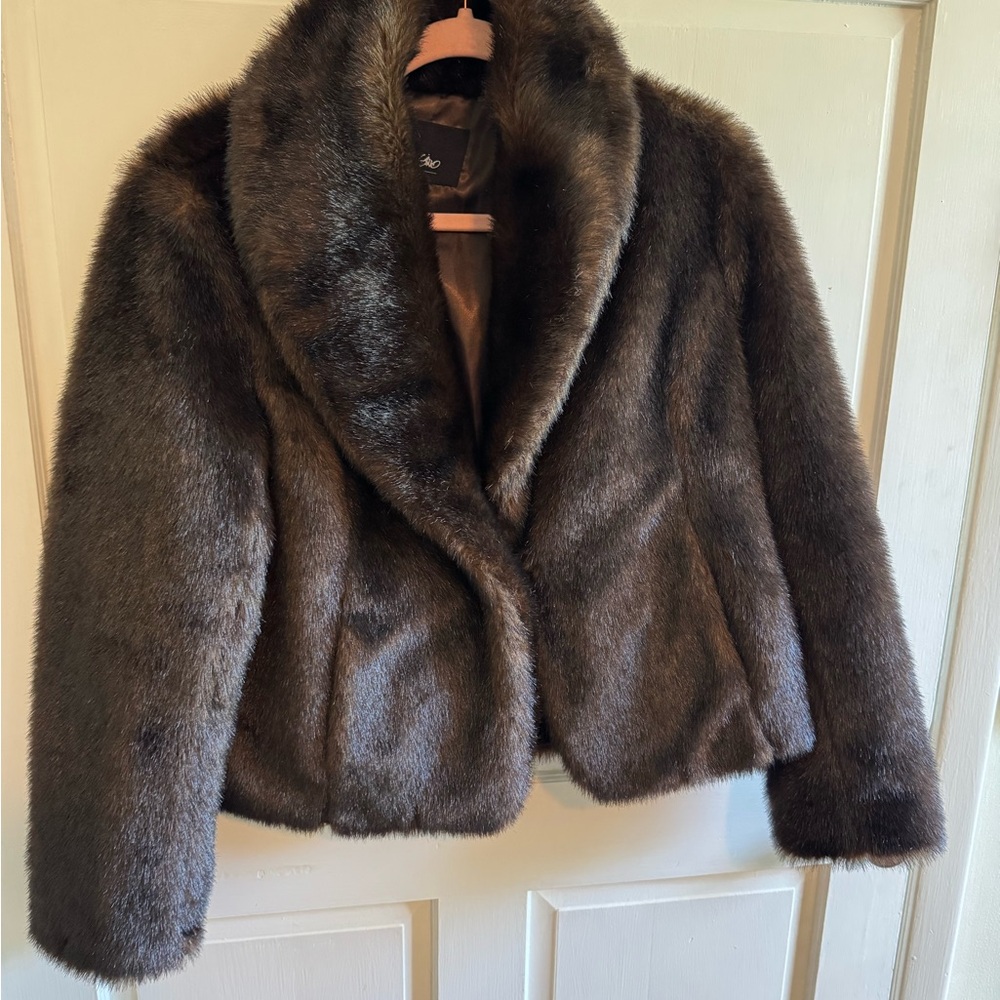 Mossimo Dark Brown Faux Fur Cropped Jacket